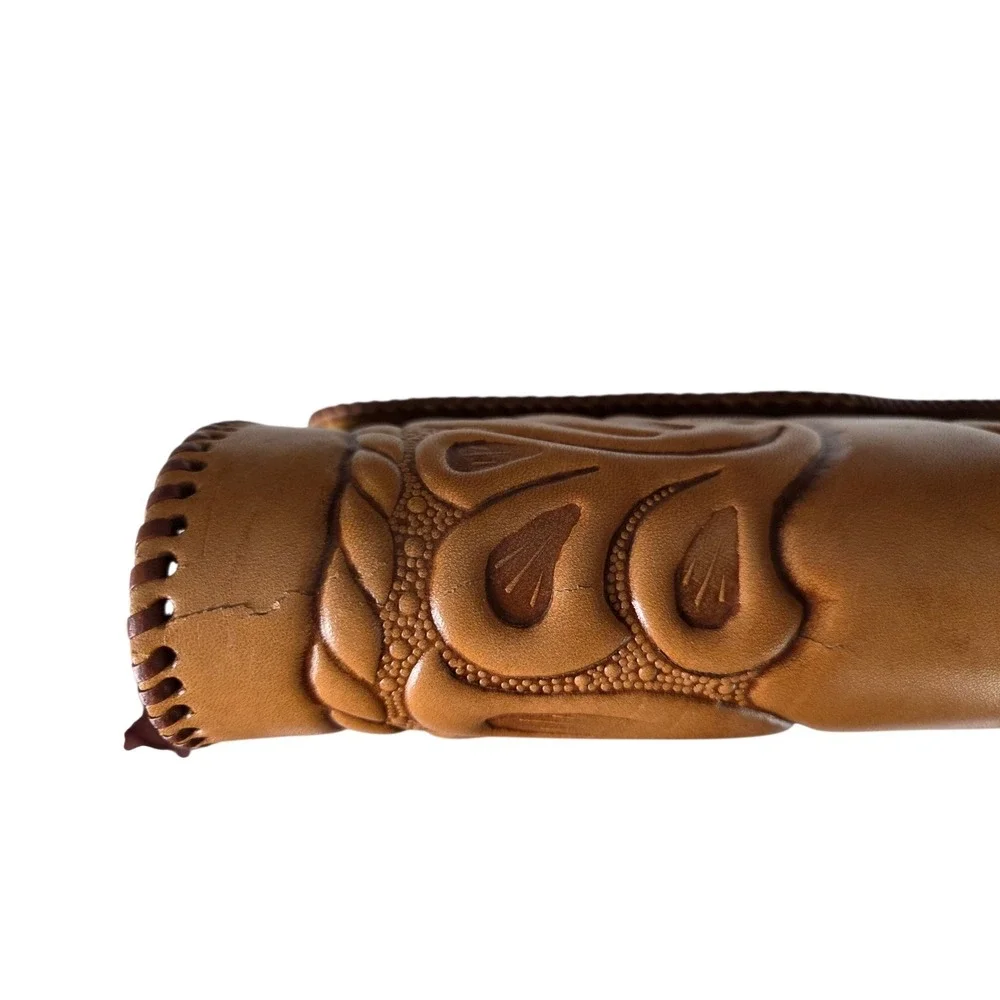 Vintage Hand-Tooled Genuine Leather Purse Shoulder Bag